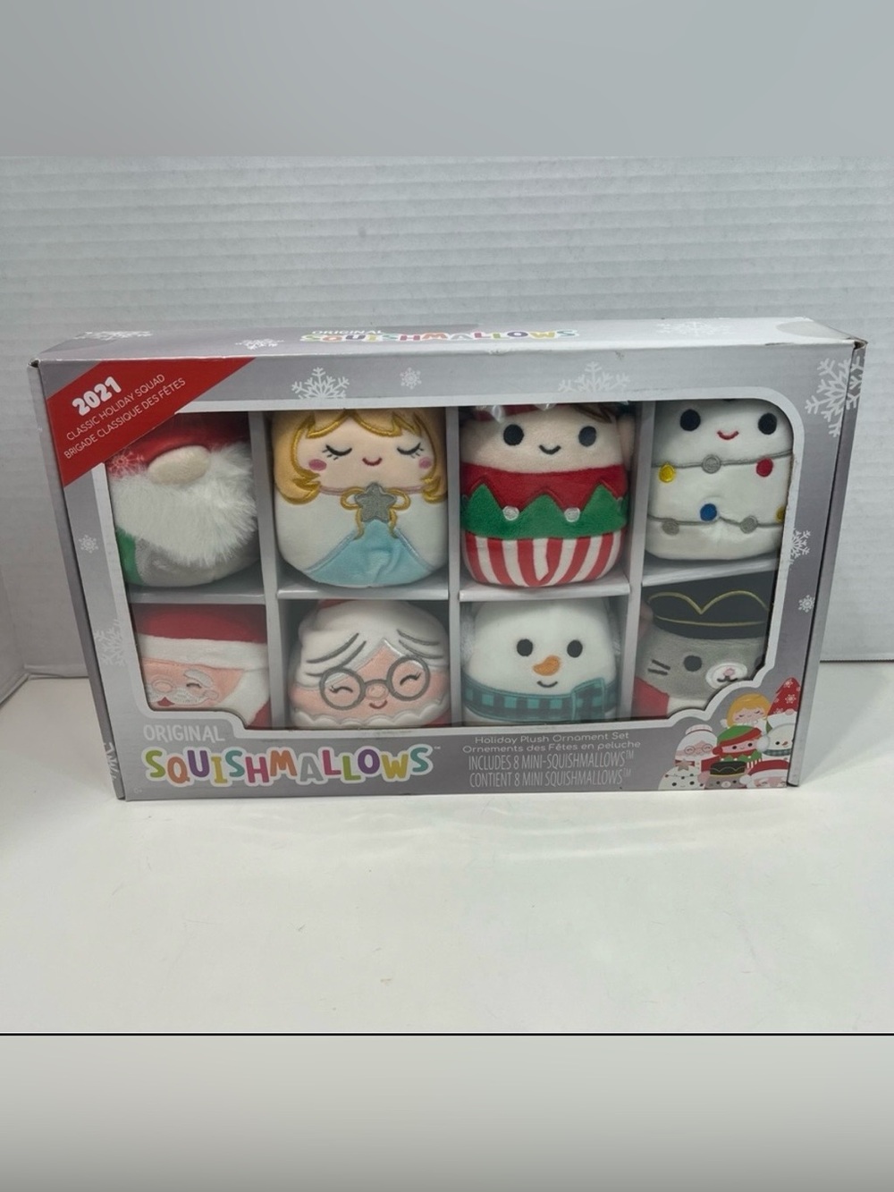SQUISHMALLOWS 2021 classic holiday squad plush Christmas ornament set NWT